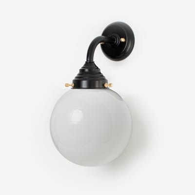 Buitenlamp - Wandlamp Bol Ø 20 Curve Zwart - Art Deco Trade