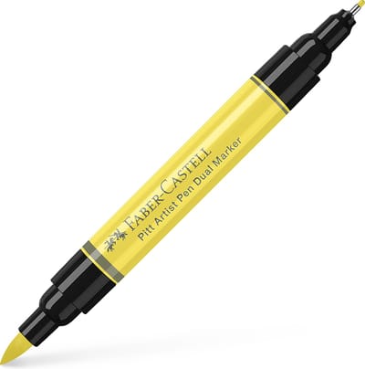 Faber-Castell tekenstift - Pitt Artist Pen - duo marker - 104 licht geel glanzend - FC-162104