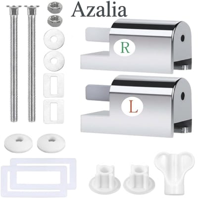 Azalia 2 stuks universele wc-brilhouders, wc-brilbevestiging, universele wc-brilscharnieren, ABS-reservescharnieren, softclose-wc-bril, metalen scharnieren voor vaste toiletbrildelen te installeren