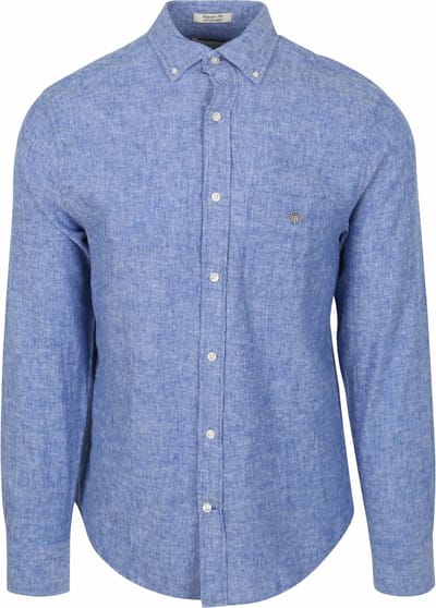 Gant Overhemd Linnen Blauw - Maat 3XL - Heren - Overhemden Casual