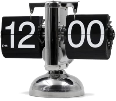 SnelShoppen - Flip Desk Klok - Stille Quartz Beweging Mechanische Flip Klok met Enkele Voet voor Kantoor en Thuis - Zwart