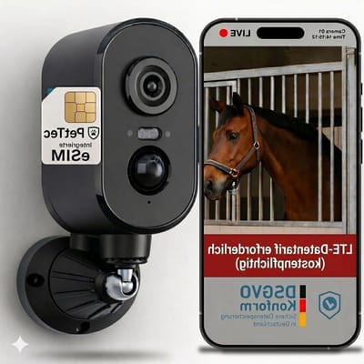 Buiten Beveiligingscamera - 4G Camera Stal - Paarden Weide Bewaken - Geen Wifi Nodig - 3MP Groothoek 120° - Zwart