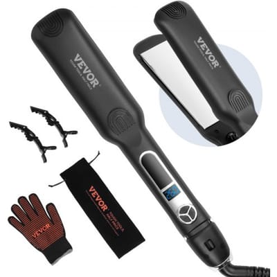 VEVOR Stijltang, 4 cm Titanium Stijltang, Negatieve Ionen Stijltang, LCD-scherm en 25 Temperatuurstanden - 210 °F (ca. 99 °C) tot 450 °F (ca. 232 °C), voor Salon, Thuis of Op Reis