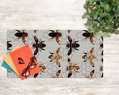 Coloray Bureau Onderlegger - Honingraatbijen Computer Mat - 90 cm x 45 cm - Veelkleurig Bureau Onderlegger - Bureau Pad - Bureau Mat - Bureaumat - Onderlegger Bureau
