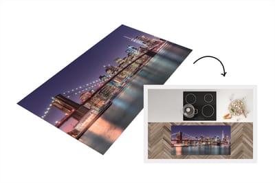 Keukenloper - Loper keuken - New York - Brooklyn Bridge - Zonsondergang - 120x60 cm - Keukenloper vinyl