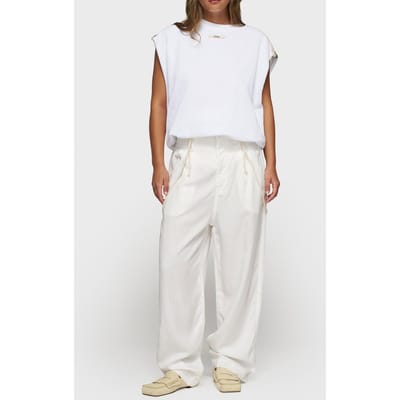 10DAYS Strap Salopette Twill Tencel Ecru Size: M | Wide-Leg & Flared Pants Outlet | Dames | Wit