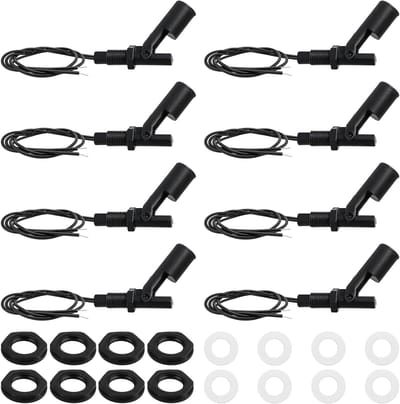 Waterniveau Sensor, 8 Stuks, Horizontaal, Vlotterschakelaar voor Tank, Zwembad, Aquarium en Fontein, Ideaal voor Waterreservoirs en Niveaucontrole