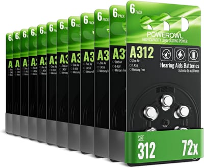Hoorapparaat Batterijen - Type 312 - Luistercomfort - 72 Stuks Pakket - Standaard Formaat