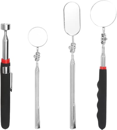 Set van 4 Telescopische Inspectiespiegels met Magnetische Stang, 360° Rotatie, Ideaal voor Controle en Onderhoud