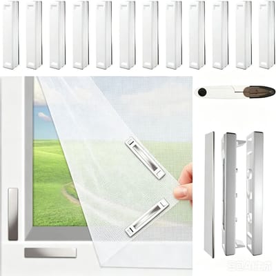 Raamhor Magnetisch - 130x150cm - Horgaas Inkortbaar - Met 12 Magneten - Raam Hor - Insectenhor - Universele Inzet Hor Raam - Wit