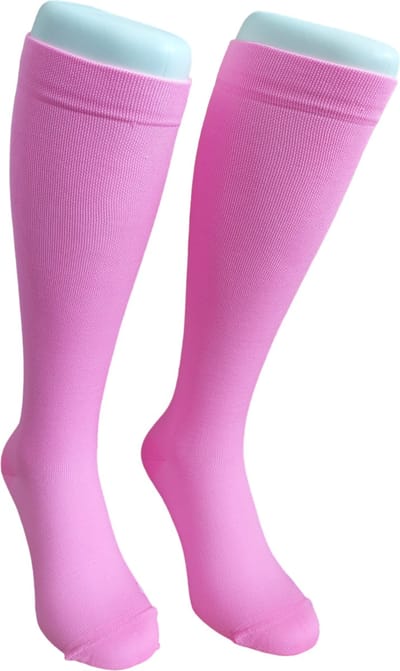 WeirdoSox - Compressie sokken - Knie hoogte - Steunkousen voor vrouwen en mannen - 1 paar - Pastel Roze 39/42 - Ideaal als compressiekousen hardlopen - compressiekousen vliegtuig