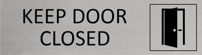 CombiCraft Aluminium deurbordje Keep door closed 165x45mm met tape - per stuk