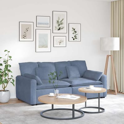 vidaXL Modulaire bank met kussens blauw