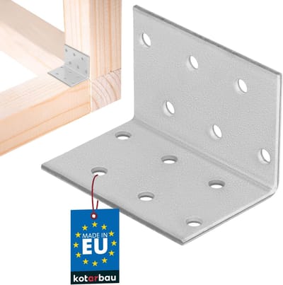 Hoekverbinder Verzinkt - Montagehoek Staal - Houtverbindingen Verstevigen - Zware Belasting Geschikt - 40x40x60mm 2mm Dikte - Zilver