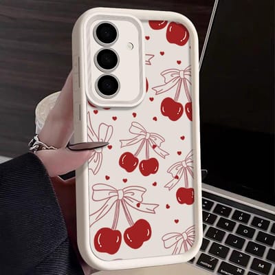 Kersen Fruit Hoesje Voor Samsung Galaxy S25 S24 Ultra S23 S22 Plus S21 S20 FE A15 A16 A25 A26 A34 A35 A36 A54 A55 A56 5G Capa Coque Galaxy S22+ 5G