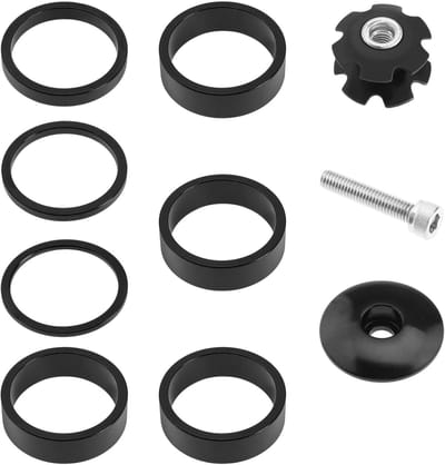 Dailygoods- Stuurdoppen 10-delige set - Afstandhouders 2/3/5/10 mm - Fietskap - Stuurschroef - Klauw - Aluminiumlegering/staal - Headset Spacer