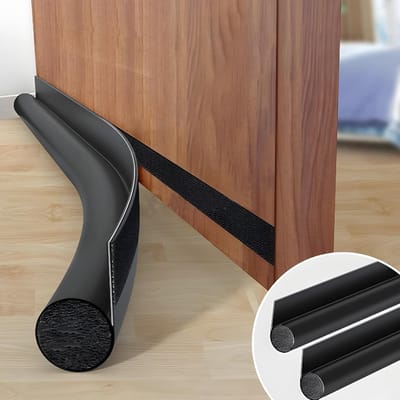 Tochtstrip Deuren - Windstopper Isolatie - Energie Besparen - Op Maat Te Knippen - 2 Stuks 96cm - Zwart