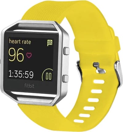 By Qubix - Compatible Fitbit bandje - Geschikt voor fitbit Blaze sport horloge band / siliconen alleen voor - Geschikt voor fitbit Blaze - Geel