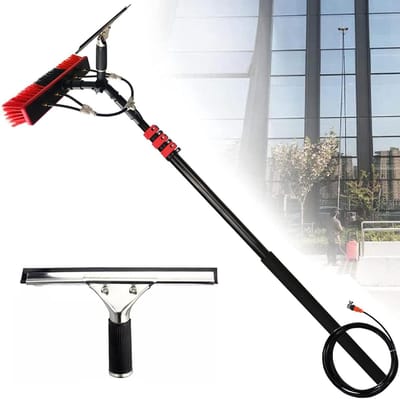 Raamreinigingsset - Gereedschap Set - Hoge Ramen Wassen - Verstelbare Telescoopsteel - Tot 36FT - Zilver