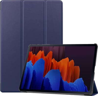 Cazy tablet Hoes geschikt voor Samsung Galaxy Tab S7 Plus - TriFold Bookcase - Blauw
