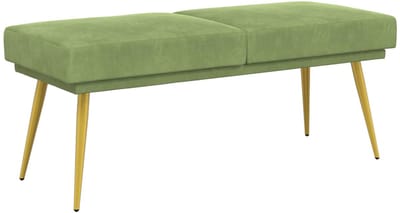 vidaXL - Dubbel-laags - bank - Lichtgroen - 120 - x - 45 - x - 46 - cm - fluweel