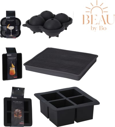 Home & Styling IJsblokjes maker - Set van 3 stuks - Zwart