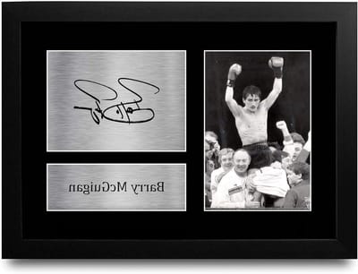 Boksen Foto - Sport Memorabilia - Fan Cadeau - Gedrukte Handtekening Replica - A4 Ingelijst - Zwart