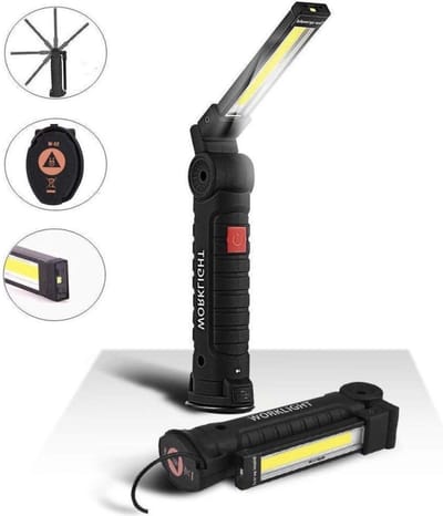 werklamp led- looplamp led-Oplaadbare COB LED Lamp - Looplamp - 750 Lumen Dimbaar USB oplaadbaar - Zwart