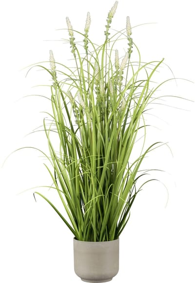 Kopu Kunstplant Gras met Pluim 75 cm met Sierpot - Grijs/groen
