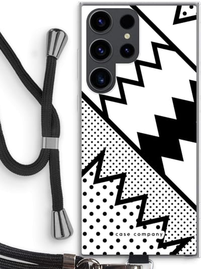 Case Company® - Hoesje met koord geschikt voor Samsung Galaxy S23 Ultra hoesje met Koord - Pop Art #5 - Telefoonhoesje met Zwart Koord - Bescherming aan alle Kanten en Over de Schermrand