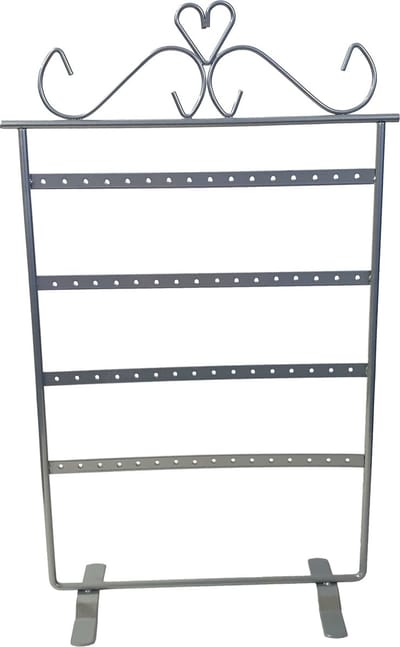 Ilènne - Oorbellenrekje - Zilver Grijs- 32 paar - 21x9x37cm - Metaal