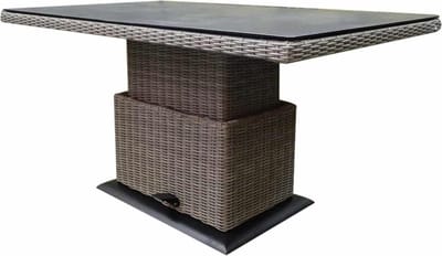 Miami–Florida lounge-diningtafel 140x85xH47-71 cm in hoogte verstelbaar grijs