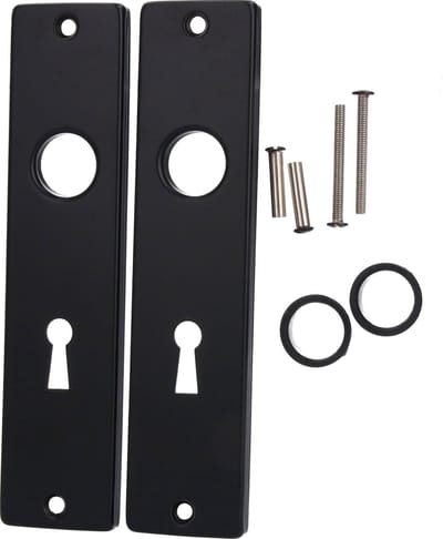 Langschild met sleutelgat 56mm aluminium zwart