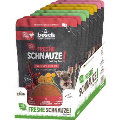 8x250g Freshe Schnauze Mix (4 soorten) nat hondenvoer