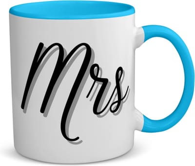 Akyol - mrs koffiemok - theemok - blauw - Mister or miss - mevrouw - verjaardagscadeau - cadeau voor vrouwen - kado - 350 ML inhoud
