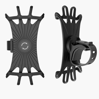 Siliconen Fiets Telefoonhouder Vast 360 Graden Draaiend Motorfiets voor iPhone Samsung Xiaomi Outdoor Rijden Navigatie Houder black