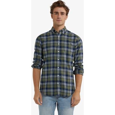 McGregor Flannel Multi Check Shirt Moss Green Size: S | Long-Sleeved T-Shirts Outlet | Heren | Groen