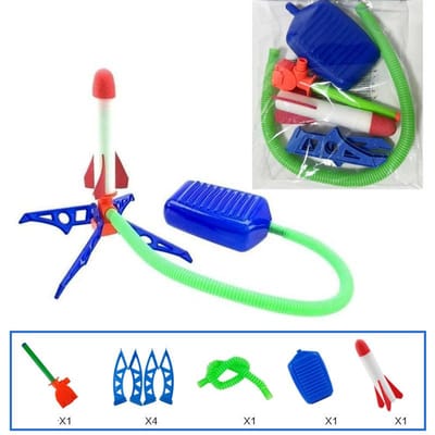 Kind Lucht Raket Voetpomp Lanceerder Buiten Luchtgeperste Stomp Stijgende Raket Speelgoed Kinder Speelset Spring Sport Spelletjes Speelgoed Voor Kinderen blue