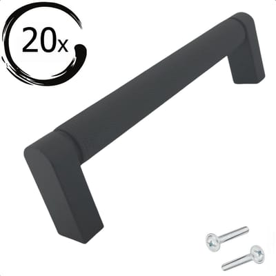 20X Meubelgreep ribbel zwart 128MM - Greepjes - Handgreep - Handgrepen keukenkastjes - Handvatten - Meubelgreep Zwart - Handgrepen voor deurtjes