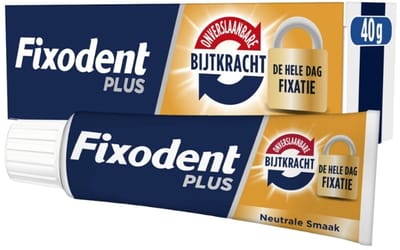Fixodent Kleefpasta Plus Duo Premium 40 gr - Voordeelverpakking 12 stuks