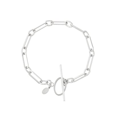 Skylar & Jade | Regal Link Schakel Armband - Zilverkleurig & Waterproof – Roestvrij Staal – Hypoallergeen – Verkleurt Niet – Sieraden - Zilveren armband dames