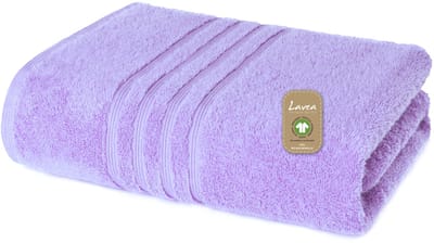 Lavea® 1 Handdoek 50x100 cm van 100% biologisch katoenen badstof, zacht en absorberend, voor thuis, hotel en spa – badhanddoek – Lichtlila