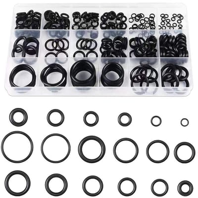Diverse O-ring set van 225 stuks, diameters 3 - 22 mm, rubber afdichtringen voor sanitair en tapinstallaties