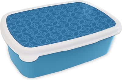 Broodtrommel Blauw - Lunchbox - Brooddoos - Kompas - Blauw - Patronen - 18x12x6 cm - Kinderen - Jongen