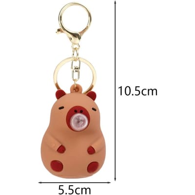 Capybara Knijp Muziek Speelgoed Bellen Blaas Sleutelhanger Meisjes Capybara Pop Decompressie Speelgoed Kinderrugzak Hanger bruin