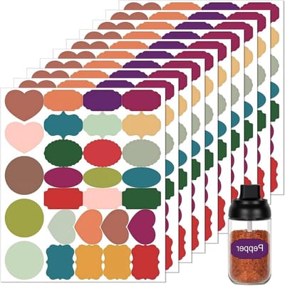 280 Stuks Zelfklevende Labels voor Jam Jars, Kleurige Stickers voor Potten, Herbruikbare Keukenlabels voor Blikken en Opslagcontainers