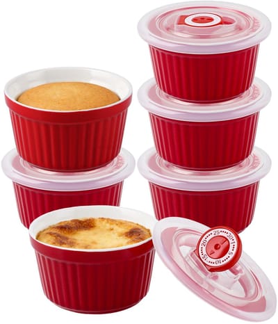 Souffle-vormpjes met deksel, 200 ml crème brûlée-schalen, ragout finschalen, kruidenvlees, ovenbestendig voor desserts