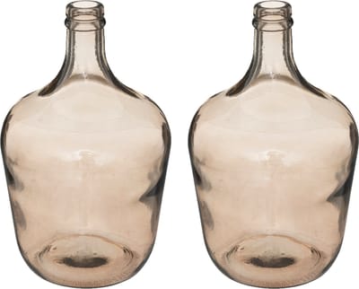 tmosphera bloemenvaas Bologna - 2x - Fles model - Smoke lichtgrijs glas - H30 x D18 cm