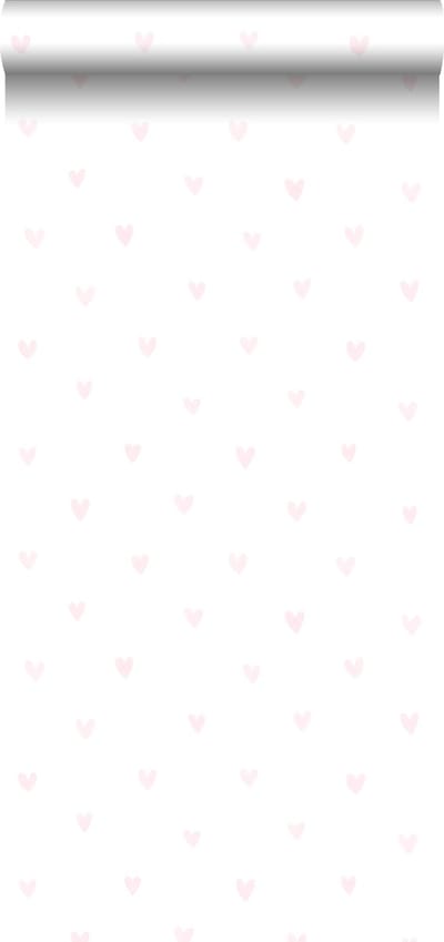 ESTAhome behang hartjes licht roze en wit - 53 cm x 10.05 m - 138915