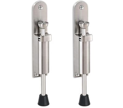 2-delige deurstopper-set - Deurstopper - deurvastzetter – Voetbediende deurstopper – Verstelbaar, eenvoudig bedienbaar mechanisme – Zinklegering – Zilver